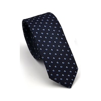 Gaffy Mavi Desenli Lacivert Dokuma Kumaş Mendilli Slim Fit Kravat // Sdk230902 Lacivert - Mavi Gaffy Mavi Desenli Lacivert Dokuma Kumaş Mendilli Slim Fit Kravat // Sdk230902 Lacivert - Mavi