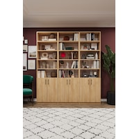 Asra Trend K-51 %100 MDF 180 cm 3 Modüllü Kapaklı Kitaplık Raflı Kütüphane Safir Meşe Asra Trend K-51 %100 MDF 180 cm 3 Modüllü Kapaklı Kitaplık Raflı Kütüphane Safir Meşe