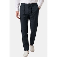 Deepsea Lacivert Slim Fit Likralı Keten Dokulu Lastikli Belli İpli Yazlık Erkek Pantolon 2603001 Deepsea Lacivert Slim Fit Likralı Keten Dokulu Lastikli Belli İpli Yazlık Erkek Pantolon 2603001