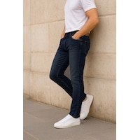 Cedy Denim Slim Fit Jean Joe Normal Bel Dar Kesim Esnek Kot Pantolon C300 Lacivert