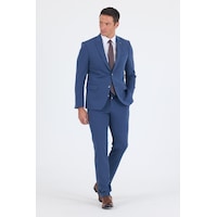 İmza Lacivert Kırlangıç Yaka Kelebek Astar 6 Drop Slim Fit Beli Lastikli Takım Elbise 1001250176 Lacivert