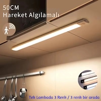 Shopytech 50 Cm Manyetik Şarjlı Led Dolap/tezgâh Altı Lamba Hareket Sensörlü 3 Renk Kısılabilir Usb Çok Renkli Shopytech 50 Cm Manyetik Şarjlı Led Dolap/tezgâh Altı Lamba Hareket Sensörlü 3 Renk Kısılabilir Usb Çok Renkli