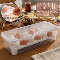 Porsima 1054 Peggy 12 Bölmeli Kapaklı Yumurta Kutusu Yumurtalık Buzdolabı Organizeri Saklama Kabı Beyaz - Şeffaf Porsima 1054 Peggy 12 Bölmeli Kapaklı Yumurta Kutusu Yumurtalık Buzdolabı Organizeri Saklama Kabı Beyaz - Şeffaf