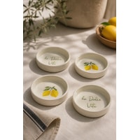Vita Limon 4 Parça 13 Cm Seramik Çerezlik & Sosluk Kase Kahvaltılık Sunumluk Beyaz Vita Limon 4 Parça 13 Cm Seramik Çerezlik & Sosluk Kase Kahvaltılık Sunumluk Beyaz