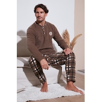 Buratti Ekose Regular Fit Bisiklet Yaka Kışlık Polar Erkek Pijama Takımı 609610013W4 Camel Buratti Ekose Regular Fit Bisiklet Yaka Kışlık Polar Erkek Pijama Takımı 609610013W4 Camel