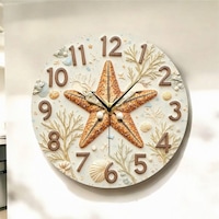 AA Shop Renkli Baskı Deniz Yıldızı Desenli Sayılı Hediyelik Ahşap Sessiz Duvar Saati 50cm ÇOk Renkli AA Shop Renkli Baskı Deniz Yıldızı Desenli Sayılı Hediyelik Ahşap Sessiz Duvar Saati 50cm ÇOk Renkli