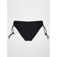 İpli Yan Bağlamalı Desenli Bikini Altı Siyah İpli Yan Bağlamalı Desenli Bikini Altı Siyah