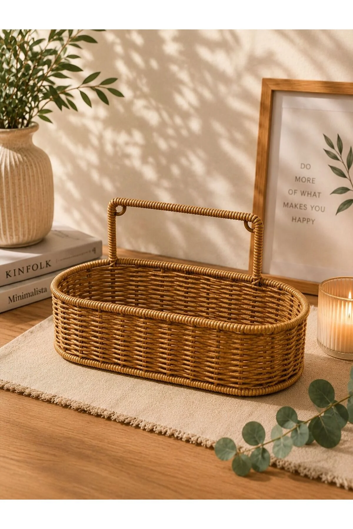 Hasır Rattan Askılı Oval Organizer Dekoratif Düzenleyici 32 12 15cm Açık Kahverengi Hasır Rattan Askılı Oval Organizer Dekoratif Düzenleyici 32 12 15cm Açık Kahverengi