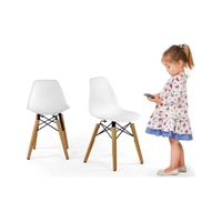 Seduna Eames Child Sandalye 2 Adet | Natural Ahşap Ayaklı-Beyaz Seduna Eames Child Sandalye 2 Adet | Natural Ahşap Ayaklı-Beyaz