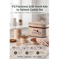 Isı Yalıtımlı Çantalı 4 Parça Vakumlu Lunch Box Yemek Termosu Beslenme Kutusu Sefer Tası Krem Isı Yalıtımlı Çantalı 4 Parça Vakumlu Lunch Box Yemek Termosu Beslenme Kutusu Sefer Tası Krem
