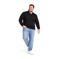 Annex Büyük Beden Polo Yaka Erkek Sweatshirt Siyah Annex Büyük Beden Polo Yaka Erkek Sweatshirt Siyah