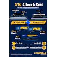 Goodyear Goodyear Fiat Egea Cross 2021-2026 Uyumlu Ön Arka 3'lü Muz Silecek Seti 600 Mm 450 Mm 350 Mm Goodyear Goodyear Fiat Egea Cross 2021-2026 Uyumlu Ön Arka 3'lü Muz Silecek Seti 600 Mm 450 Mm 350 Mm