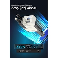 66w Araç Hızlı Şarj Cihazı Usb-c & İos Uyumlu Geri Çekilebilir Kablo Dijital Ekran 66w White 66w Araç Hızlı Şarj Cihazı Usb-c & İos Uyumlu Geri Çekilebilir Kablo Dijital Ekran 66w White