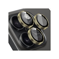 Buff Apple Uyumlu iPhone 15 Pro Max / 15 Pro Kamera Metal Lens Koruyucu Gold