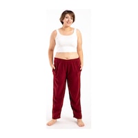 Pemilo Kadın 400-2 Büyük Beden Cepli Polar Alt BORDO-Bordo Pemilo Kadın 400-2 Büyük Beden Cepli Polar Alt BORDO-Bordo