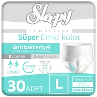 Sleepy Sensitive Antibakteriyel Emici Külot Large 30 Adet Sleepy Sensitive Antibakteriyel Emici Külot Large 30 Adet