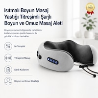 Isıtmalı Boyun Masaj Yastığı Titreşimli Şarjlı Boyun Ve Omuz Masaj Aleti-1731 Gri Isıtmalı Boyun Masaj Yastığı Titreşimli Şarjlı Boyun Ve Omuz Masaj Aleti-1731 Gri