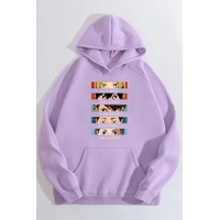 Uyguntarz Unisex Cosplay Haikyuu Baskılı Sweatshirt Lila Uyguntarz Unisex Cosplay Haikyuu Baskılı Sweatshirt Lila