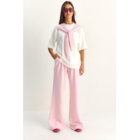 Shade Kadın Şal Detaylı Basic T-shirt Beli Lastikli Bol Pantolon Alt-üst Modal Takım 4116 60286084 - Pembe-beyaz Çok Renkli Shade Kadın Şal Detaylı Basic T-shirt Beli Lastikli Bol Pantolon Alt-üst Modal Takım 4116 60286084 - Pembe-beyaz Çok Renkli