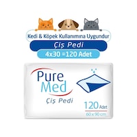 Puremed Kedi Köpek Çiş Pedi 60 x 90 CM 4 x 30 (120 Adet) Puremed Kedi Köpek Çiş Pedi 60 x 90 CM 4 x 30 (120 Adet)