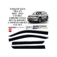 Volkswagen Vw Tiguan 2021 2022 2023 2024 Uyumlu Chrome Style Metal Kromlu Cam Rüzgarlığı 4 Parça Sunplex Volkswagen Vw Tiguan 2021 2022 2023 2024 Uyumlu Chrome Style Metal Kromlu Cam Rüzgarlığı 4 Parça Sunplex