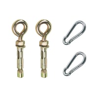 2 Adet Salıncak Hamak Asma Aparatı, Tavan Salıncağı Için Kancalı Çelik Dubel + 2 Adet Karabina Kanca 2 Adet Salıncak Hamak Asma Aparatı, Tavan Salıncağı Için Kancalı Çelik Dubel + 2 Adet Karabina Kanca