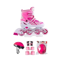 Çift Sıra Kız Çocuk Pembe Çift Sıra Ayarlanabilir Alıştırma Pateni Kask Ve Dizlik Seti Pembe 30-33 Pembe Çift Sıra Kız Çocuk Pembe Çift Sıra Ayarlanabilir Alıştırma Pateni Kask Ve Dizlik Seti Pembe 30-33 Pembe