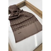 Aker Elegance Monogram Şal Kahverengi 1090100-931 Kahverengi Aker Elegance Monogram Şal Kahverengi 1090100-931 Kahverengi