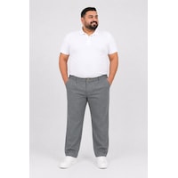 Büyük Beden Keten Erkek Pantolon Gri Büyük Beden Keten Erkek Pantolon Gri