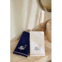 Burc Beyaz-indigo 2li Havlu Aslan Burc Beyaz-indigo 2li Havlu Aslan