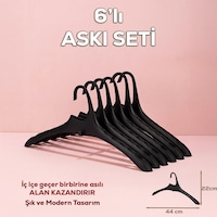 Porsima Harmoni 6 Adet Dolap Içi Düzenleyici Organizer İç İçe Geçen Askı Tişört Gömlek Elbise Askısı Siyah Porsima Harmoni 6 Adet Dolap Içi Düzenleyici Organizer İç İçe Geçen Askı Tişört Gömlek Elbise Askısı Siyah