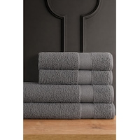 Blanc 4'lü Banyo Havlu Seti Havlu Banyo Havlusu I Hamam Seti I Çeyiz Havlusu - Antrasit Blanc 4'lü Banyo Havlu Seti Havlu Banyo Havlusu I Hamam Seti I Çeyiz Havlusu - Antrasit