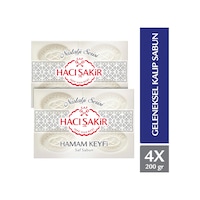 Hacı Şakir Hamam Keyfi Saf Geleneksel Beyaz Sabun 4 x 200 G 2'li Hacı Şakir Hamam Keyfi Saf Geleneksel Beyaz Sabun 4 x 200 G 2'li