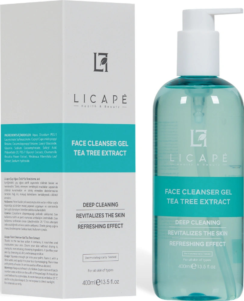 Licape Çay Ağacı Özlü Yüz Temizleme Jeli 400 ml Licape Çay Ağacı Özlü Yüz Temizleme Jeli 400 ml