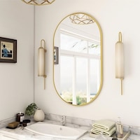 Dekoratif Ayna, Duvar Aynası, Konsol Aynası, Mdf, Elips Ayna, Çerçeveli Ayna 80x40 Cm 80 X 40 Gold Dekoratif Ayna, Duvar Aynası, Konsol Aynası, Mdf, Elips Ayna, Çerçeveli Ayna 80x40 Cm 80 X 40 Gold