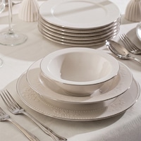 Porsima 4433 Burçak Platin Yaldızlı Yemek Takımı 24 Parça 6 Kişilik Yemek Seti Beyaz Porsima 4433 Burçak Platin Yaldızlı Yemek Takımı 24 Parça 6 Kişilik Yemek Seti Beyaz