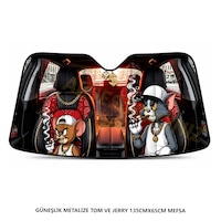 Güneşlik Metalize Ön Cam Tom Ve Jerry 135cmx65cm Güneşlik Metalize Ön Cam Tom Ve Jerry 135cmx65cm