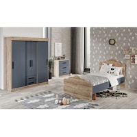 Afilli Izmir Çocuk Odası Takımı Tamamı Mdf Antrasit Ve Flora Afilli Izmir Çocuk Odası Takımı Tamamı Mdf Antrasit Ve Flora