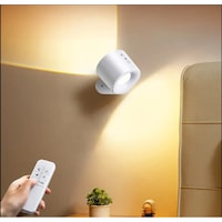 Uzaktan Kumandalı Çift Led Aplik Şarjlı Kablosuz 360 Dönen 3 Renk Işıklı Gece Lambası Siyah Kasa Çok Renkli Uzaktan Kumandalı Çift Led Aplik Şarjlı Kablosuz 360 Dönen 3 Renk Işıklı Gece Lambası Siyah Kasa Çok Renkli