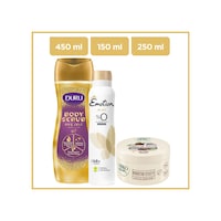Emotion Bliss Kadın Sprey Deodorant 150 ML + Arko Hindistan Cevizi Besleyici Bakım Kremi 250 ML + Duru Duş Jeli 450 ML Emotion Bliss Kadın Sprey Deodorant 150 ML + Arko Hindistan Cevizi Besleyici Bakım Kremi 250 ML + Duru Duş Jeli 450 ML