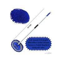 Çok Amaçlı Teleskopik Mikrofiber Araba Yıkama Fırçası Yedek Mop Bezli 1 Adet Saplı Ve Ele Geçirmeli Kullanım Mavi Çok Amaçlı Teleskopik Mikrofiber Araba Yıkama Fırçası Yedek Mop Bezli 1 Adet Saplı Ve Ele Geçirmeli Kullanım Mavi