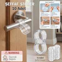 10 Adet Şeffaf Silikon Plastik Kapı Kolu Pencere Tutucu Tutacağı Duvar Koruyucu Tamponu Stoperi 10 Adet Şeffaf Silikon Plastik Kapı Kolu Pencere Tutucu Tutacağı Duvar Koruyucu Tamponu Stoperi