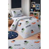 Astronot Çocuk Genç Pike Yatak Örtüsü Takımı Uzay Desen Kapitone Pamuklu 4 Mevsim Çarşafsız 160x230 Gri Astronot Çocuk Genç Pike Yatak Örtüsü Takımı Uzay Desen Kapitone Pamuklu 4 Mevsim Çarşafsız 160x230 Gri