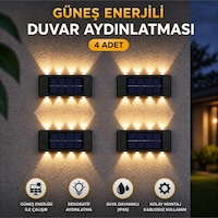 4 Adet Gunes Enerjili 10 Led Duvar Aplik Bahce Balkon Dis Mekan Solar Aydinlatma Seti Diğer 4 Adet Gunes Enerjili 10 Led Duvar Aplik Bahce Balkon Dis Mekan Solar Aydinlatma Seti Diğer