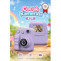 Dijital Fotoğraf Makineleri Çocuk Termal Resim Kağıt Baskılı Yazıcı Kamera Video Makinesi A29 Mor Dijital Fotoğraf Makineleri Çocuk Termal Resim Kağıt Baskılı Yazıcı Kamera Video Makinesi A29 Mor