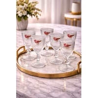 6 Lı Kristal Cam Kahve Yanı Su Bardağı Pembe Kuş Lovely Birds Bardak 75ml Şeffaf 6 Lı Kristal Cam Kahve Yanı Su Bardağı Pembe Kuş Lovely Birds Bardak 75ml Şeffaf