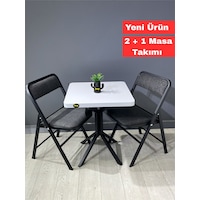 Mercan Beyaz 2 Kişilik Kare Mutfak Yemek Masası Takımı 2+1 Keten Gri 60 Cm Beyaz Gri 2'li Mercan Beyaz 2 Kişilik Kare Mutfak Yemek Masası Takımı 2+1 Keten Gri 60 Cm Beyaz Gri 2'li