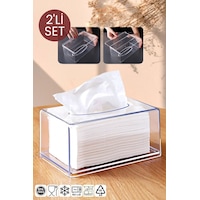 Nandy Home 2'li Set Clear Peçete Organizeri Nandy Home 2'li Set Clear Peçete Organizeri