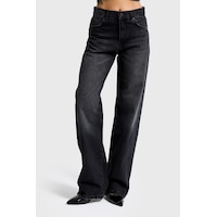 it's basic Kadın Koyu Füme Renk 2s6-1 Loose Fit Orta Bel %100 Koton Denim Jean it's basic Kadın Koyu Füme Renk 2s6-1 Loose Fit Orta Bel %100 Koton Denim Jean