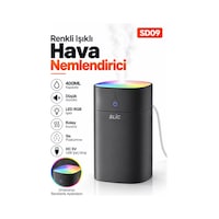 Blic Sd09 400 Ml Ultrasonik Hava Nemlendirici Siyah Rgb Led Işıklı, Usb 5v, 2w Mini Buhar Makinesi Blic Sd09 400 Ml Ultrasonik Hava Nemlendirici Siyah Rgb Led Işıklı, Usb 5v, 2w Mini Buhar Makinesi